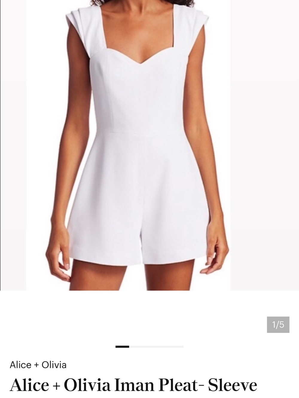 Alice + Olivia Iman Pleated Cap Sleeve Romper size 4: NEW without tags - Picture 2 of 3